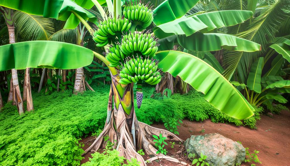 growing tropical banana plants