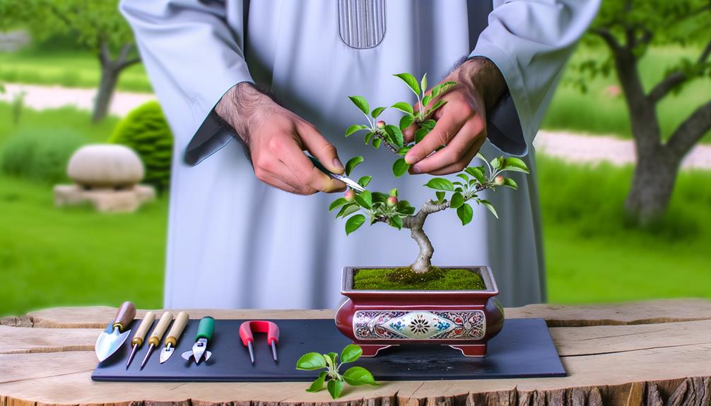 initial bonsai tree pruning