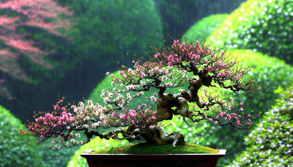 miniature tree in bloom