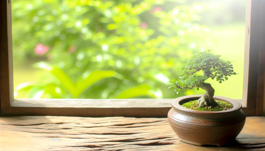 miniature trees in pots