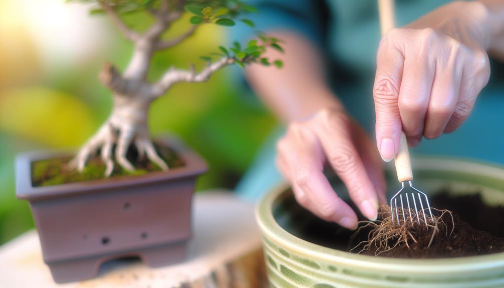 repotting plants with care