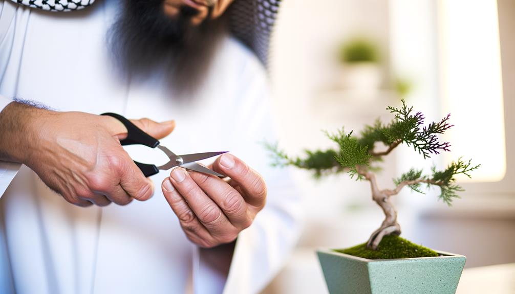 trimming and shaping plants